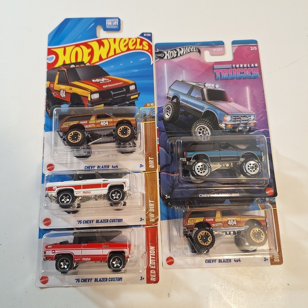 Hot Wheels Chevy Blazer Custom & 4×4 Red Edition/ Tubular Trucks 5 Trucks‎